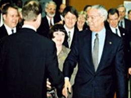 Interpreting for a meeting of Russian business leaders with Secretary of State Colin Powell
